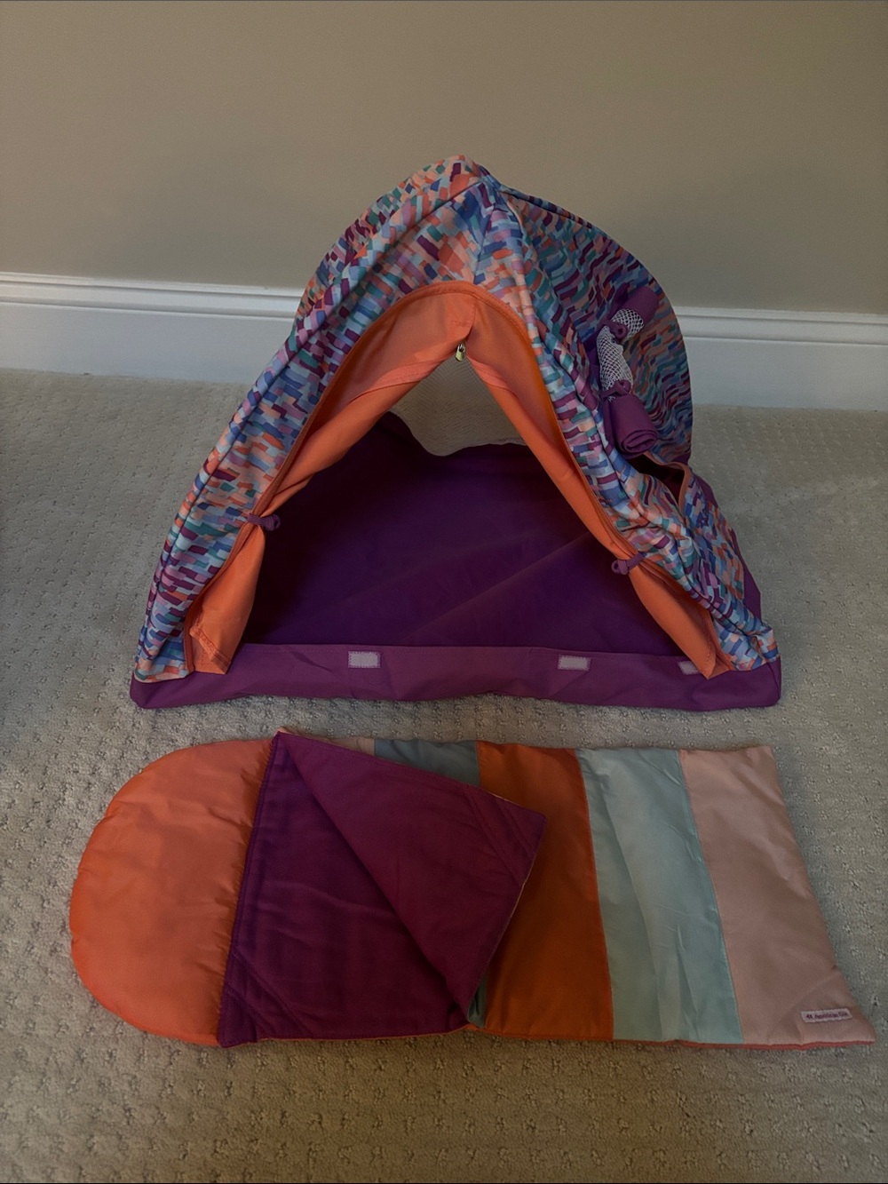 American Girl S’More Camping Tent and Sleeping Bag